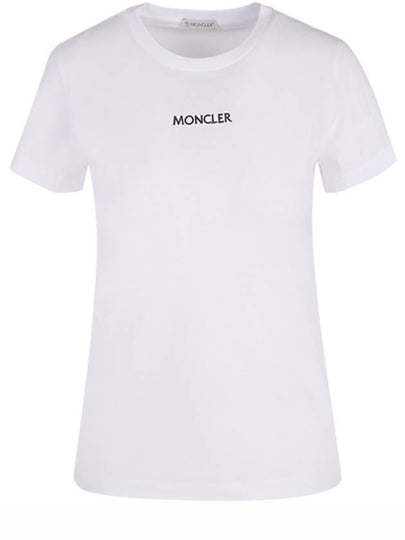 Embroidered Logo Round Short Sleeve T-Shirt White - MONCLER - BALAAN 2