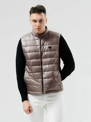 Golf tennis goose down zip-up padded vest beige - AVAVE - BALAAN 1