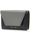 Logo Leather Half Wallet Grey - MARNI - BALAAN 3