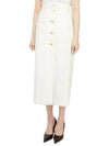 Women's Cotton Long A-Line Skirt White - GUCCI - BALAAN 3