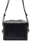 Intrecciato Small Leather Shoulder Bag Black - BOTTEGA VENETA - BALAAN 3