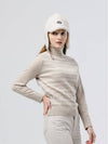 Women’s Houndstooth Double-sided Jacquard Beige Turtleneck Knit DO6222TL21 1 - DOYOUKNOWMC GOLF WEAR - BALAAN 3