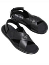 Criss Cross Leather Sandals Black - PRADA - BALAAN 2