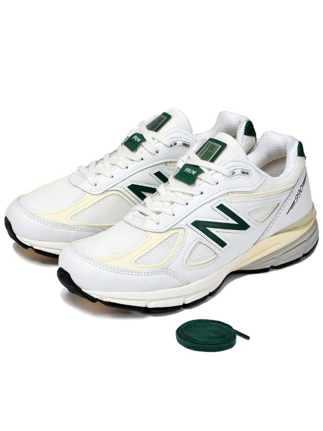 990v4 Made in USA White Green - NEW BALANCE - BALAAN 3