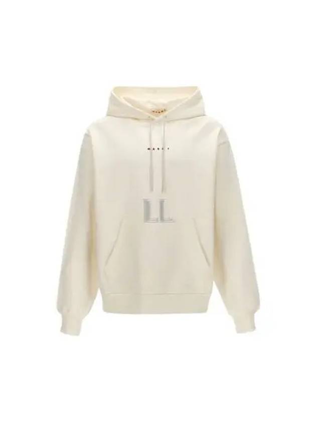 Logo Print Drawstring Hoodie White - MARNI - BALAAN 2