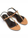 Monogram Cassandra Sandals Brown - SAINT LAURENT - BALAAN.