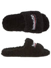 Furry Logo Slippers Black - BALENCIAGA - BALAAN 6