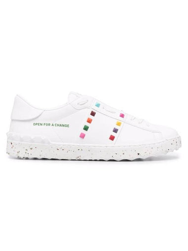 Open Rockstud Untitled Low Top Sneakers White - VALENTINO - BALAAN 1