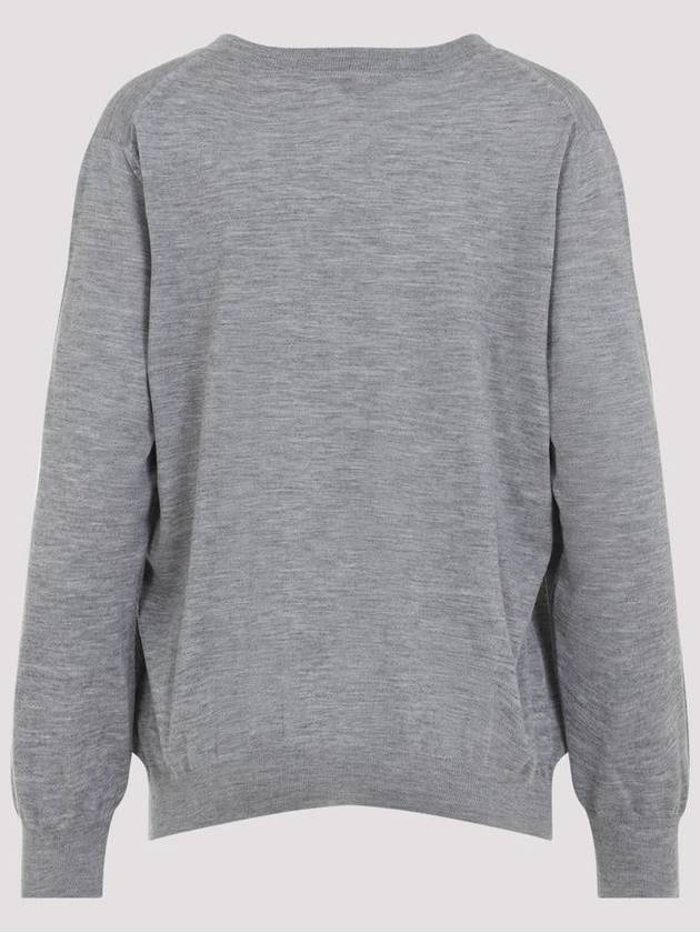 V neck cashmere knit top gray - BOTTEGA VENETA - BALAAN 3