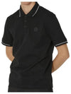 Men's Logo Patch Cotton Short Sleeve Polo Shirt Black - MONCLER - BALAAN 7