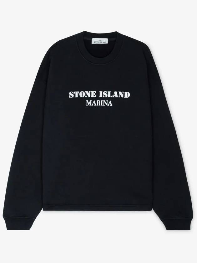 Marina Oversized Cotton Sweatshirt Navy - STONE ISLAND - BALAAN 3