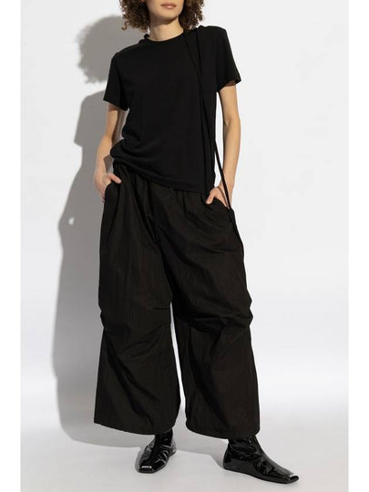 Yohji Yamamoto Wide-leg Trousers, Women's, Black - YOHJI YAMAMOTO - BALAAN 2