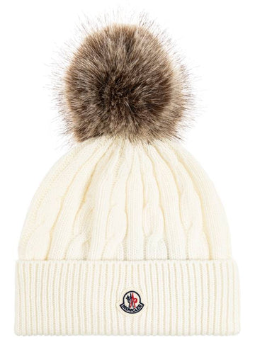 Moncler Pom-pom Hat, Women's, Cream - MONCLER - BALAAN 1