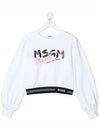 Kids Logo Print Crew Neck Sweatshirt MS026944 001 - MSGM - BALAAN 2