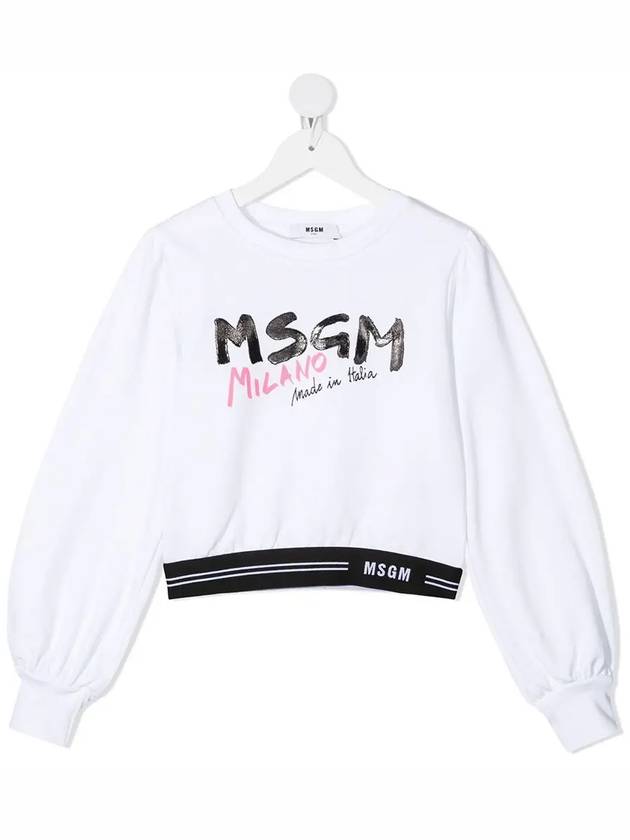 Kids Logo Print Crew Neck Sweatshirt MS026944 001 - MSGM - BALAAN 2