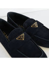 Triangle Logo Suede Leather Loafers Navy - PRADA - BALAAN 6