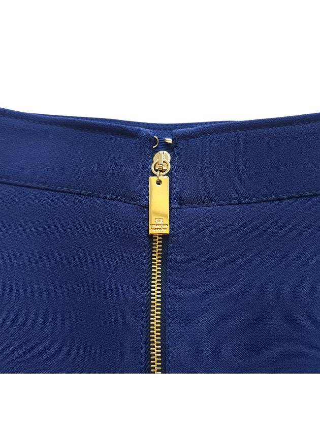 Women's Gold Button Tight HLine Skirt Cobalt Blue G0471590 - ELISABETTA FRANCHI - BALAAN 5