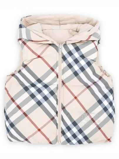 Kids Reversible Check Padded Vest Pale Stone - BURBERRY - BALAAN 2