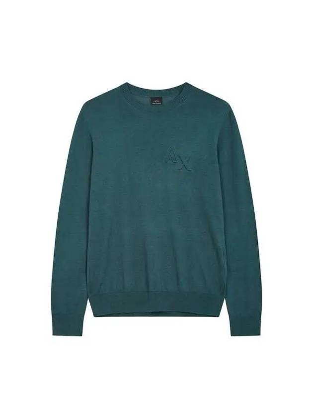 Men s embossed logo point knit dark green 271937 - ARMANI EXCHANGE - BALAAN 1