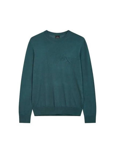 Men s embossed logo point knit dark green 271937 - ARMANI EXCHANGE - BALAAN 1