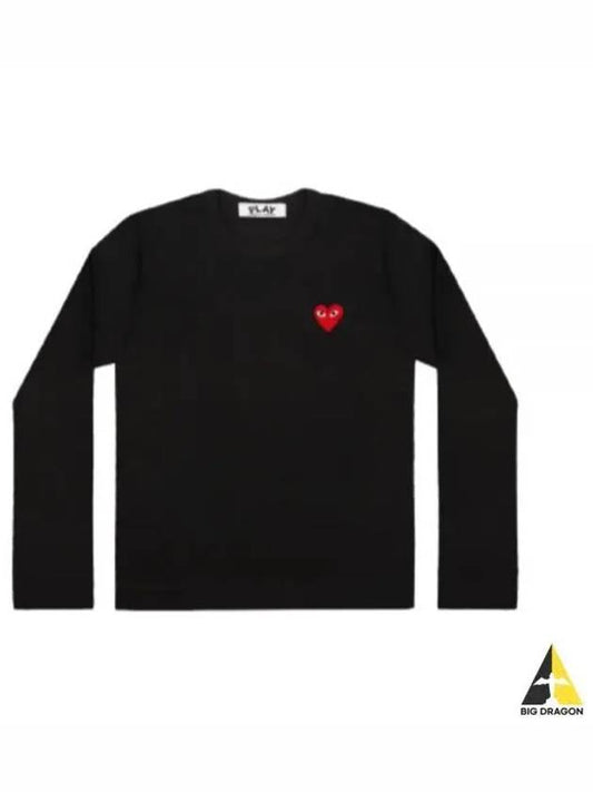 Red Heart Wappen Long-Sleeve T-Shirt Black  P1 T118 1 - COMME DES GARCONS - BALAAN 2