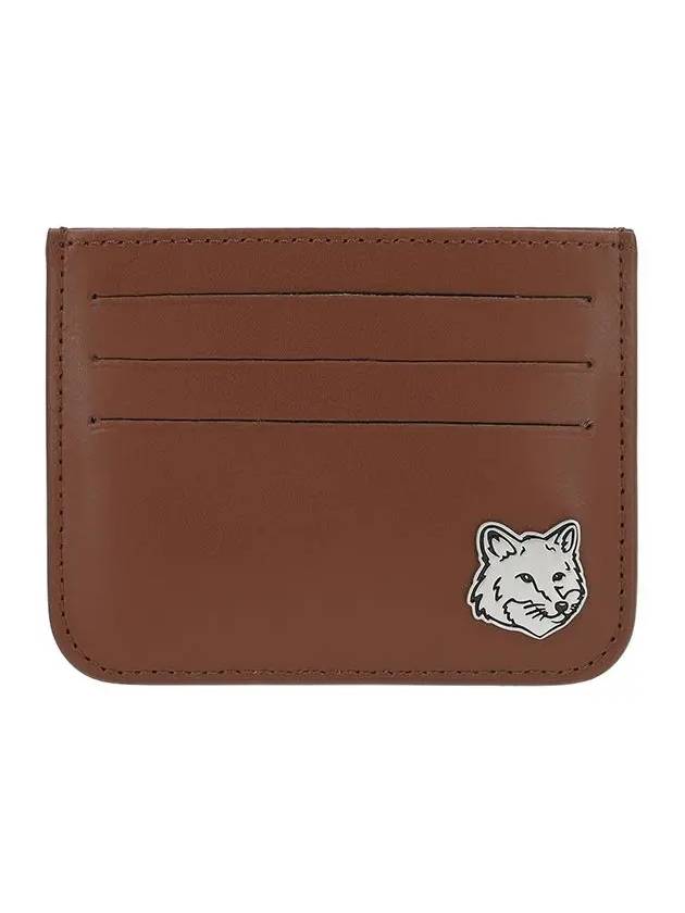 Fox Head Leather Card Wallet Brown - MAISON KITSUNE - BALAAN 5