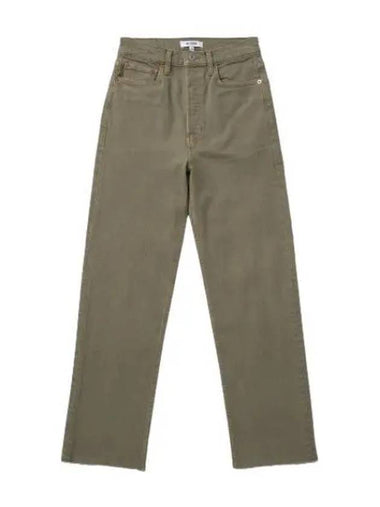 Ultra high rise stove pipe denim pants washed sage - RE/DONE - BALAAN 1