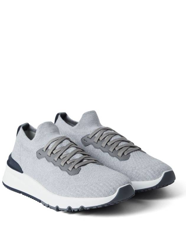 Knit Running Sneakers Grey - BRUNELLO CUCINELLI - BALAAN 5