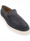 Suede Slipper Loafers Dark Grey - TOD'S - BALAAN 4