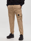 50 Fili Stretch Lens Wappen Cargo Straight Pants Beige - CP COMPANY - BALAAN 3