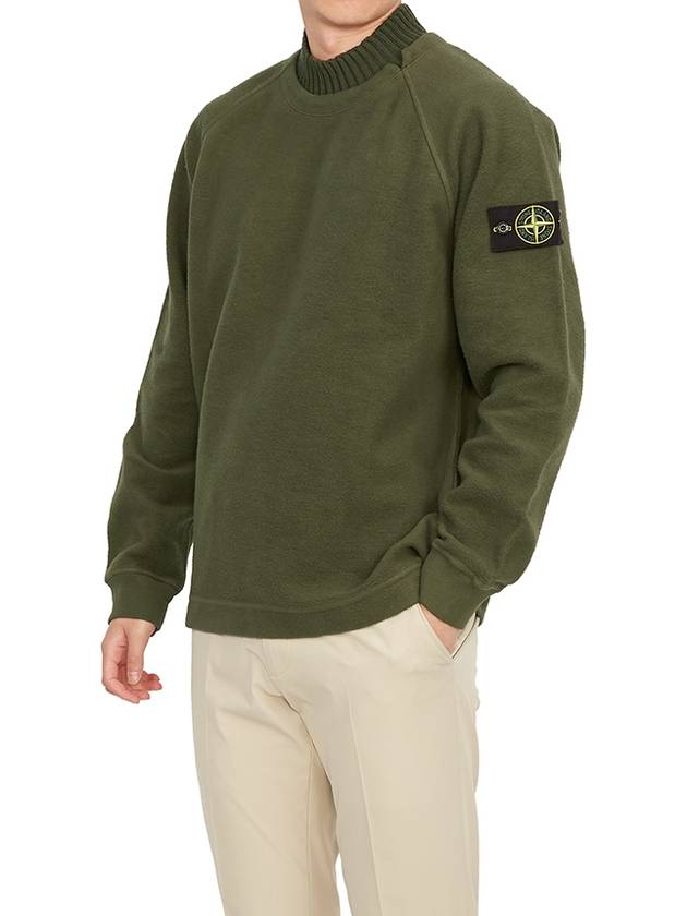 Garment Dyed Gauze Mock Neck Sweatshirt Green - STONE ISLAND - BALAAN 6