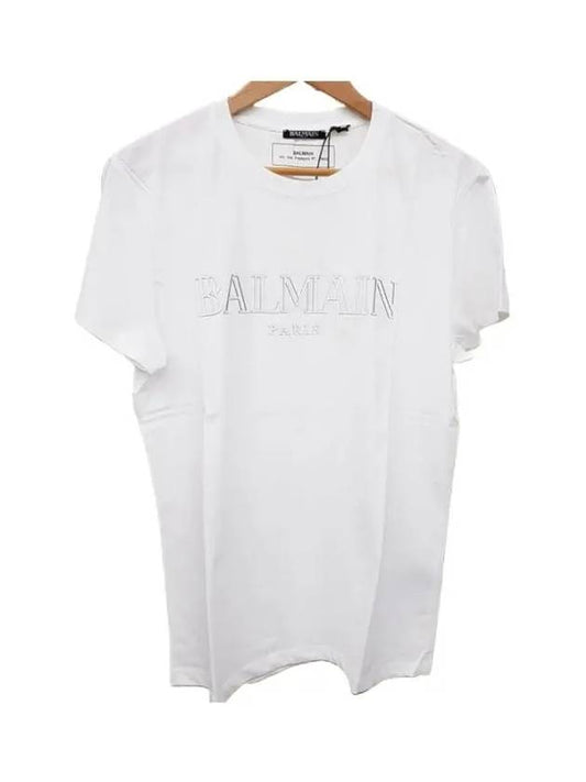 logo patch short sleeve t-shirt white - BALMAIN - BALAAN.