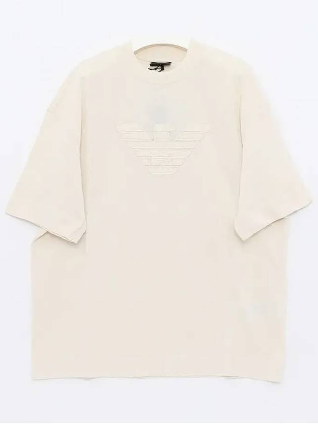 Men's Cotton Heavyweight Short Sleeve T-Shirt Ivory - EMPORIO ARMANI - BALAAN 3