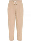 Drawstring Pleated Tapered Straight Pants Beige - BRUNELLO CUCINELLI - BALAAN 2