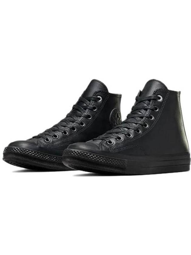 Chuck 70 Zip Leather High Top Sneakers Black - CONVERSE - BALAAN 4