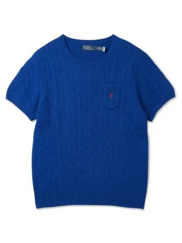 30 reward points W cable wool cashmere short sleeve sweater briquette purple 520 - POLO RALPH LAUREN - BALAAN 1