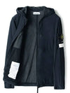 Men's Wappen Patch Skin Touch Hooded Jacket Navy - STONE ISLAND - BALAAN 8