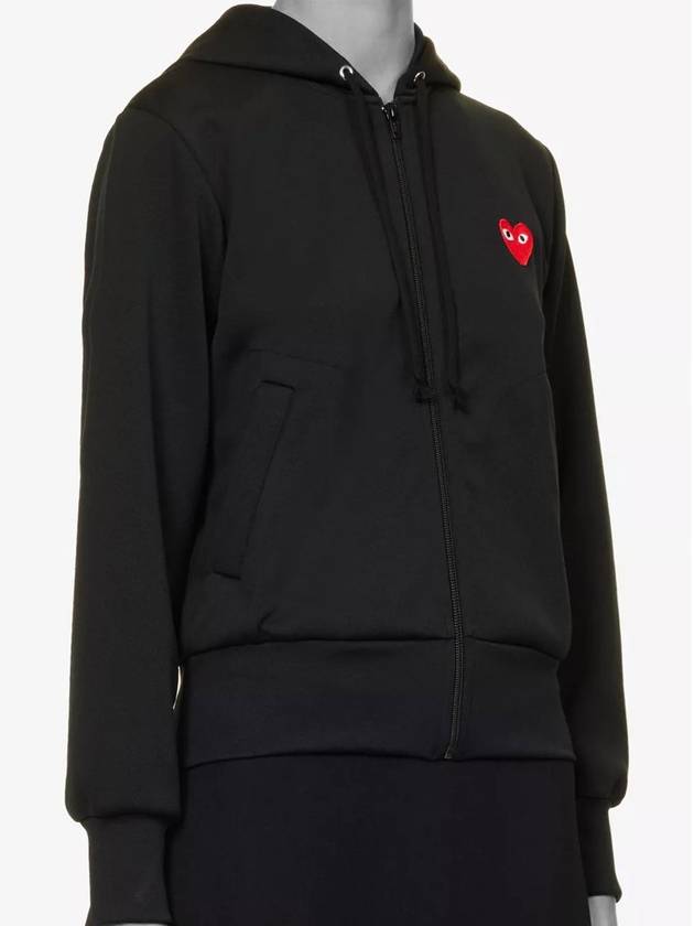 Women's Red Waffen Zip Up Hoodie Black - COMME DES GARCONS PLAY - BALAAN 6