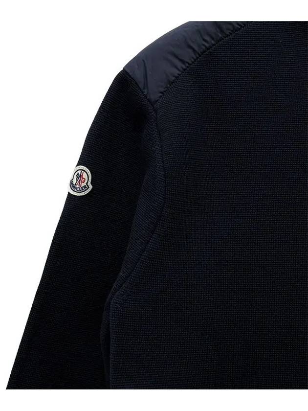 Padded Wool Zip-up Jacket Navy Blue - MONCLER - BALAAN 8