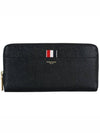 Grosgrain Tab Leather Continental Long Wallet Black - THOM BROWNE - BALAAN 1