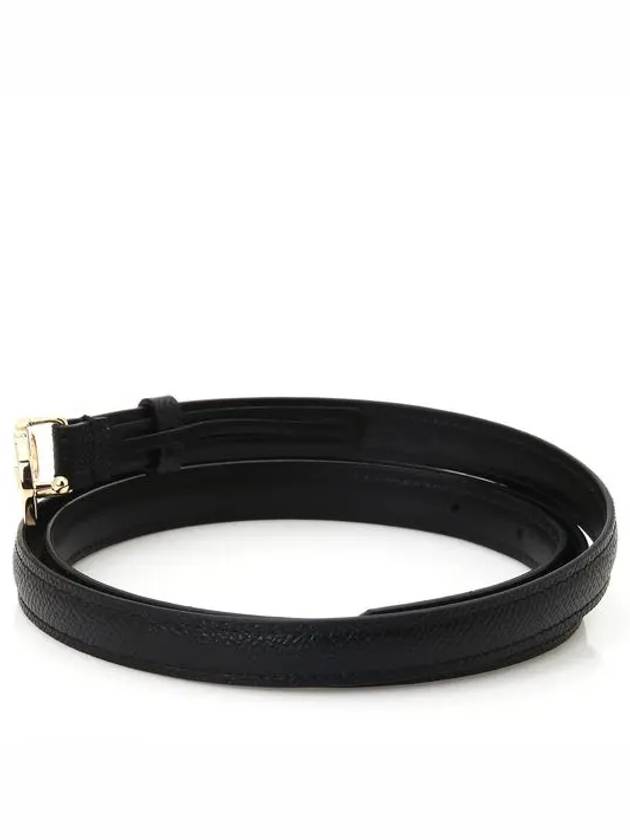 Gancini Leather Belt Black - SALVATORE FERRAGAMO - BALAAN 3