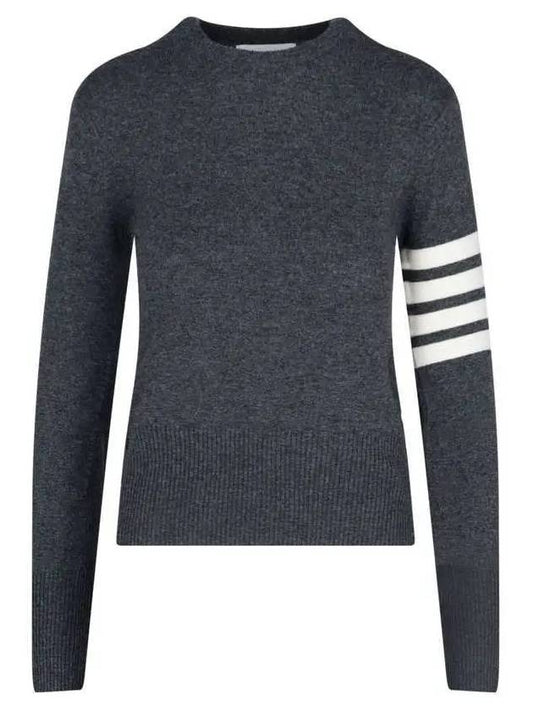 Women's 4 Bar Classic Cashmere Pullover Knit Top Grey - THOM BROWNE - BALAAN 2