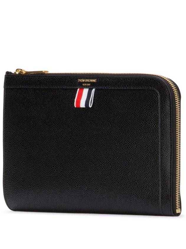 Pebble Minifolio Clutch Bag Black - THOM BROWNE - BALAAN 3