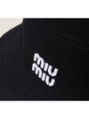 Embroidered Logo Fabric Bucket Hat Black - MIU MIU - BALAAN 3