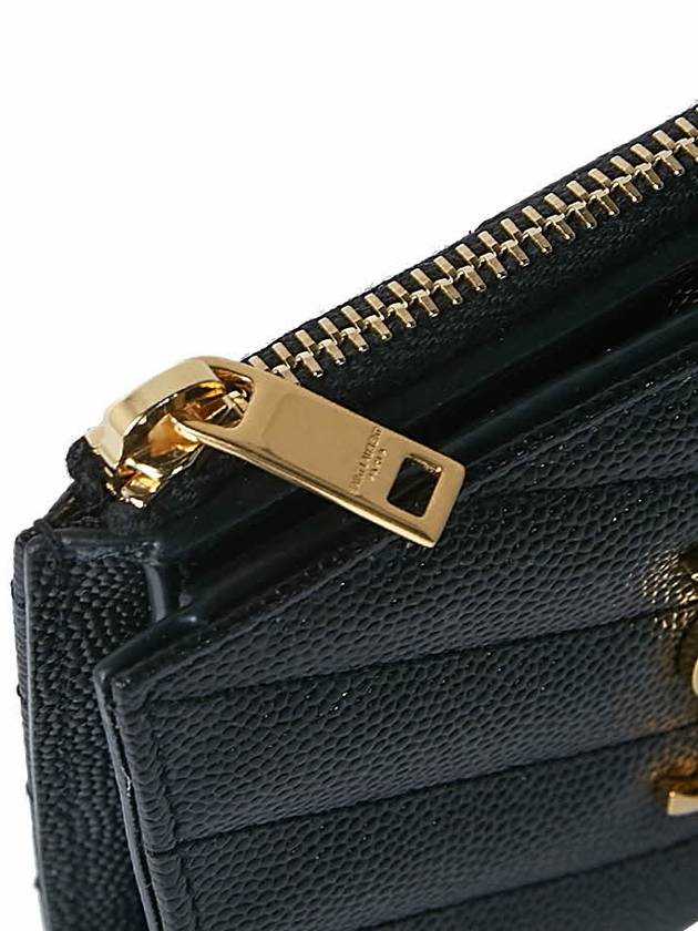 Cassandre Matelasse Grain De Poudre Embossed Leather Half Wallet Black - SAINT LAURENT - BALAAN 8