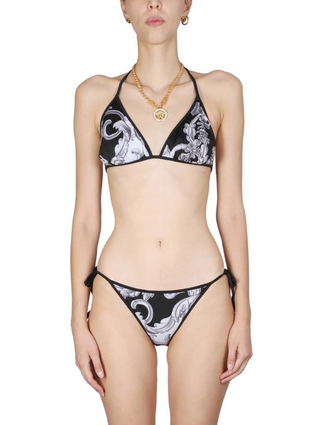 Women's Baroque Pattern Bikini Bottom Overalls Black - VERSACE - BALAAN 2