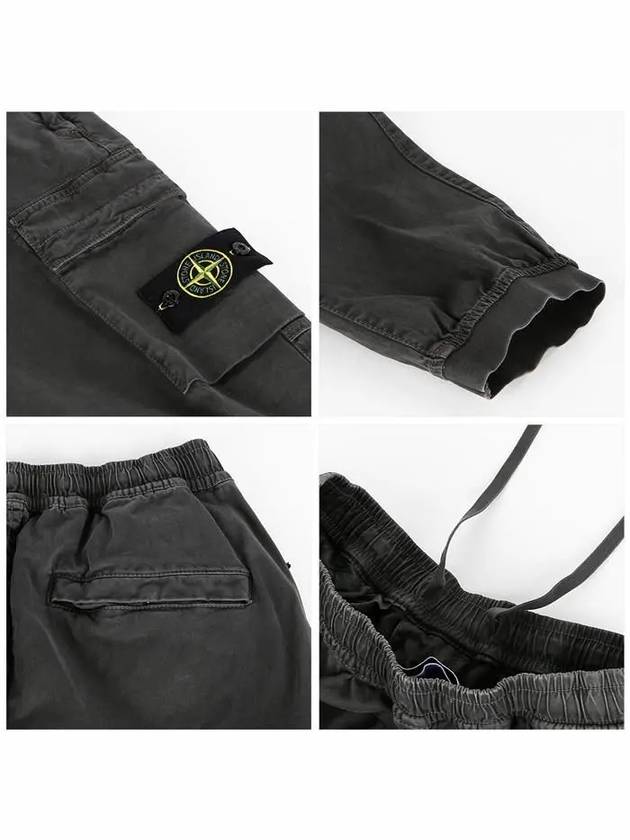 Stretch Cotton Cargo Straight Pants Grey - STONE ISLAND - BALAAN 6