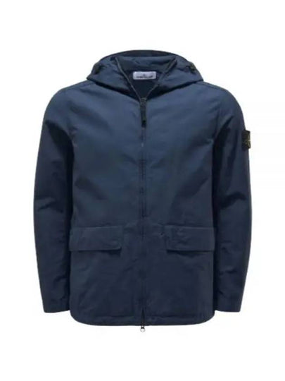 Batavia Garment Dyed Nylon Cotton Hooded Jacket Navy - STONE ISLAND - BALAAN 2