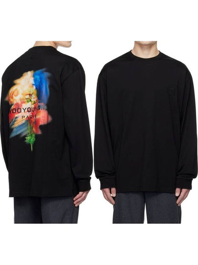 Swaying Flower Long Sleeve T-Shirt Black - WOOYOUNGMI - BALAAN 2