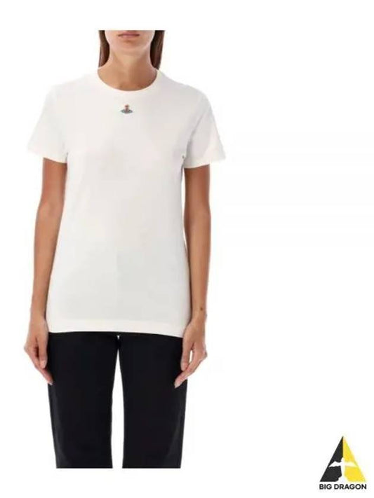 Embroided ORB Peru Short Sleeve T-Shirt White - VIVIENNE WESTWOOD - BALAAN 2